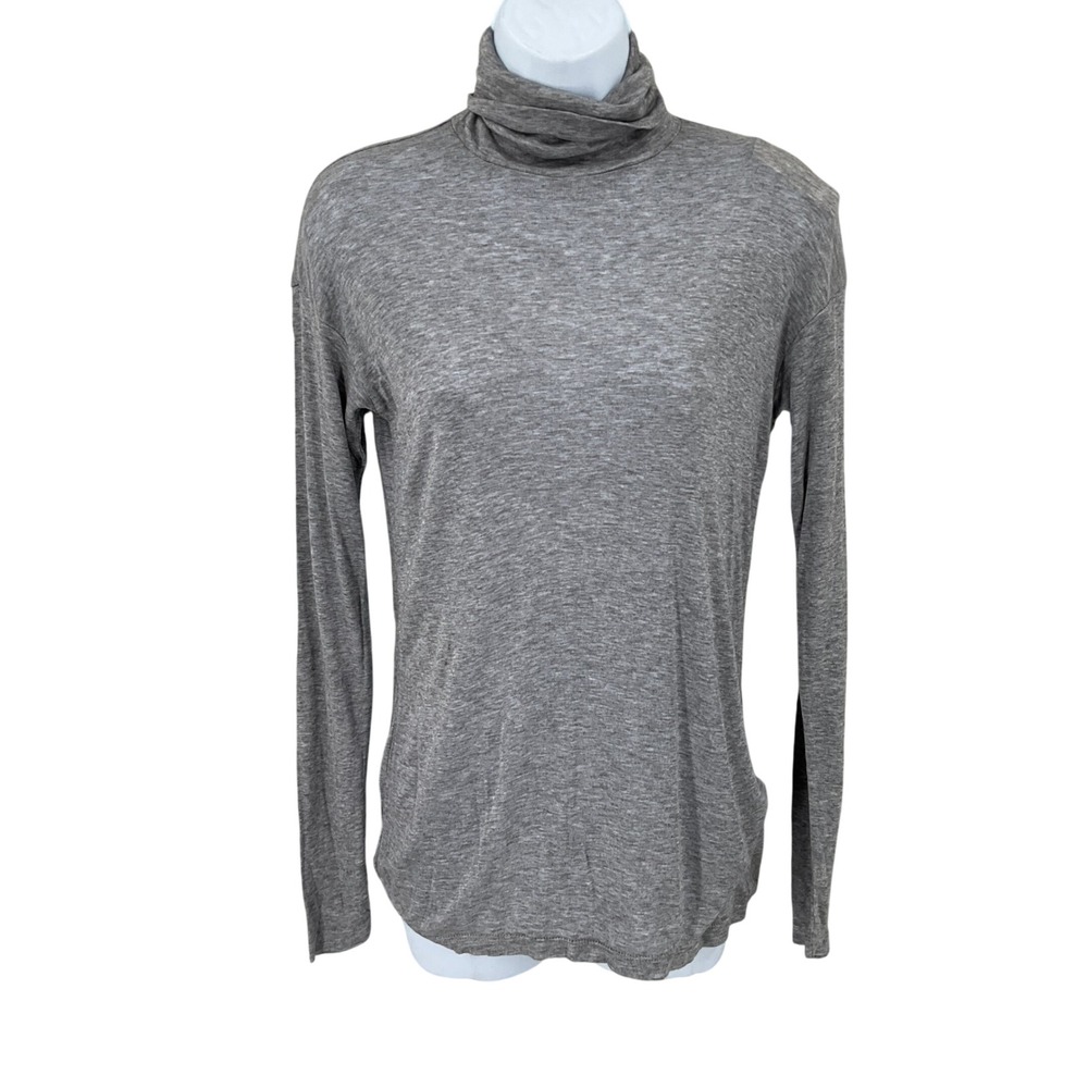 J.Crew Turtleneck Top Womens XS Gray Cashmere Blend Minimalist Classic NEW